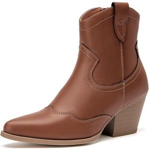 Women's Modern Western Cowboy Boots Pointed Toe Pull On Tabs Mid Calf 10